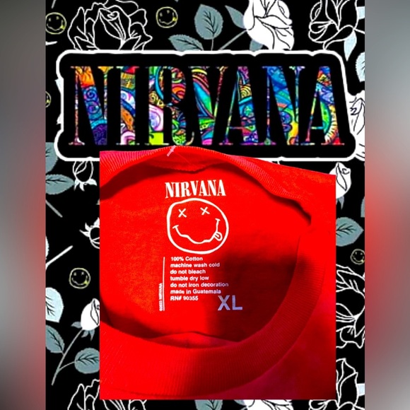 Nirvana Short Sleeve Crop T-Shirt Band Tee - Picture 4 of 4
